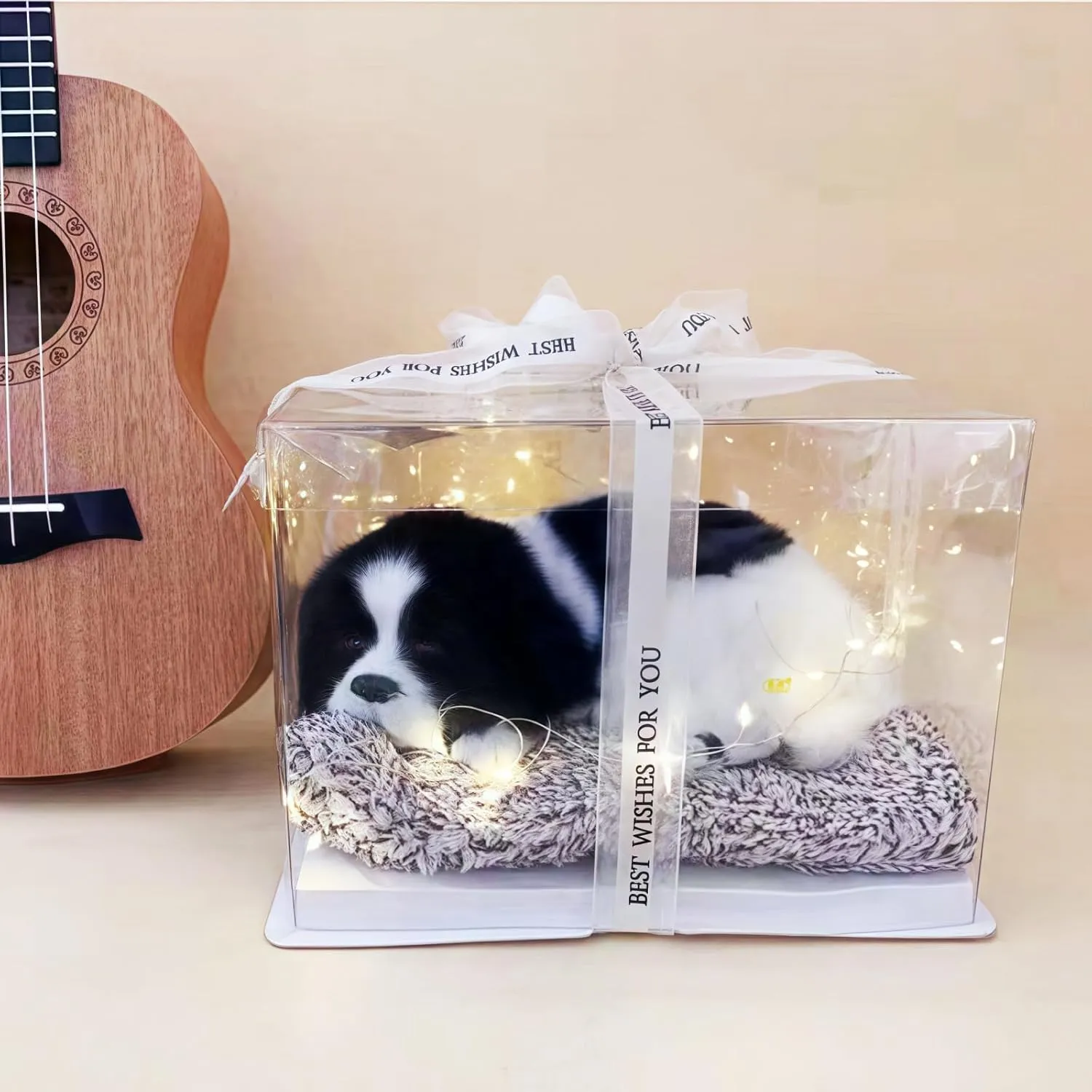 Adorable Side Collie Plushies Gifts -7 Inches Stuffed Animal Plushie -Send Beautiful Square Gift Bag Cute Toy Gift for Boys and Girls，Christmas Birthday (Collie- Small