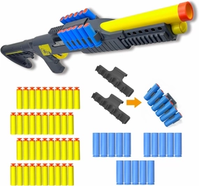 AGM MASTECH Toy Gun Models Foam Blasters Soft Bullet Shotgun, Empty Shell Ejecting Design, Perfect for Indoor and Outdoor Play. with 15 Shells 40 Soft Darts 2 Ammunition Racks.