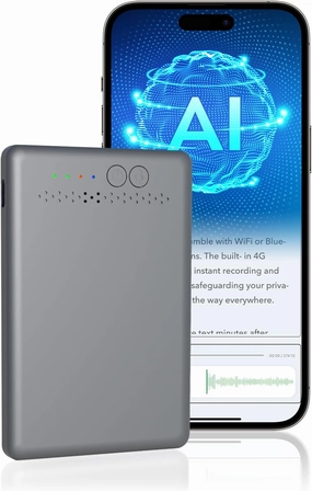 AI Voice Recorder,Digital Audio Recorder with App Control, Transcribe & Summarize by GPT-4.1, 4G File Transfer,Support 88 Languages,Smart Note Recorder for Lectures, Meetings, Calls