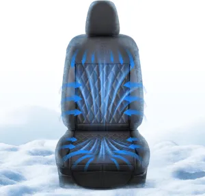 Air Suction Cooling Car Seat Cover Front Seat, 12V Circulation Ventilation Cooling Car Seat Cushion, Summer Cooling Seat Cushion Suitable for Car SUV Truck Universal Style, Classic Black