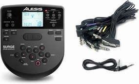 Alesis Surge Drum Module with Cable Snake and Silverline Audio 10ft Auxiliary Cable Bundle