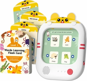 alilo Kids Learning Tablet for Toddlers 2-5, Screen-Free Educational Toys, with 47 Double-Sided Flash Cards to Learn 180  Words and Play 180  Logic Games, Gifts for Ages 2 3 4 5 Years Old Boys Girls