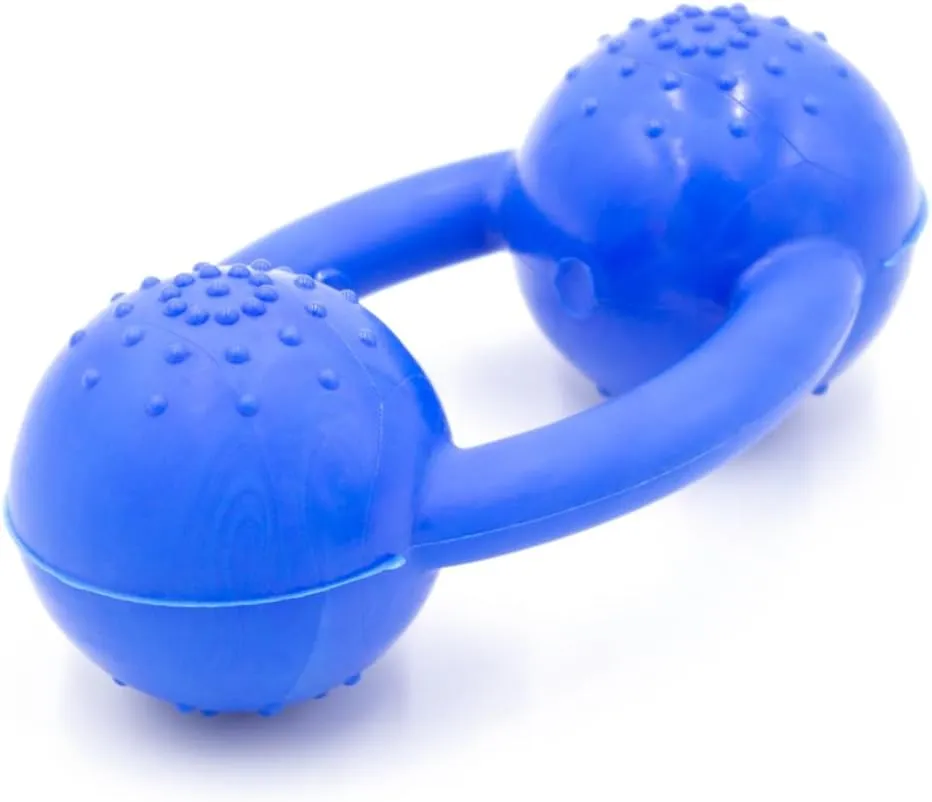 Alpha - Chew - Tough Tug-of-War Pet-Safe Rubber Dog Toy - Choose Your Color - 6" L × 2.5" W × 3.5" H (Blue)