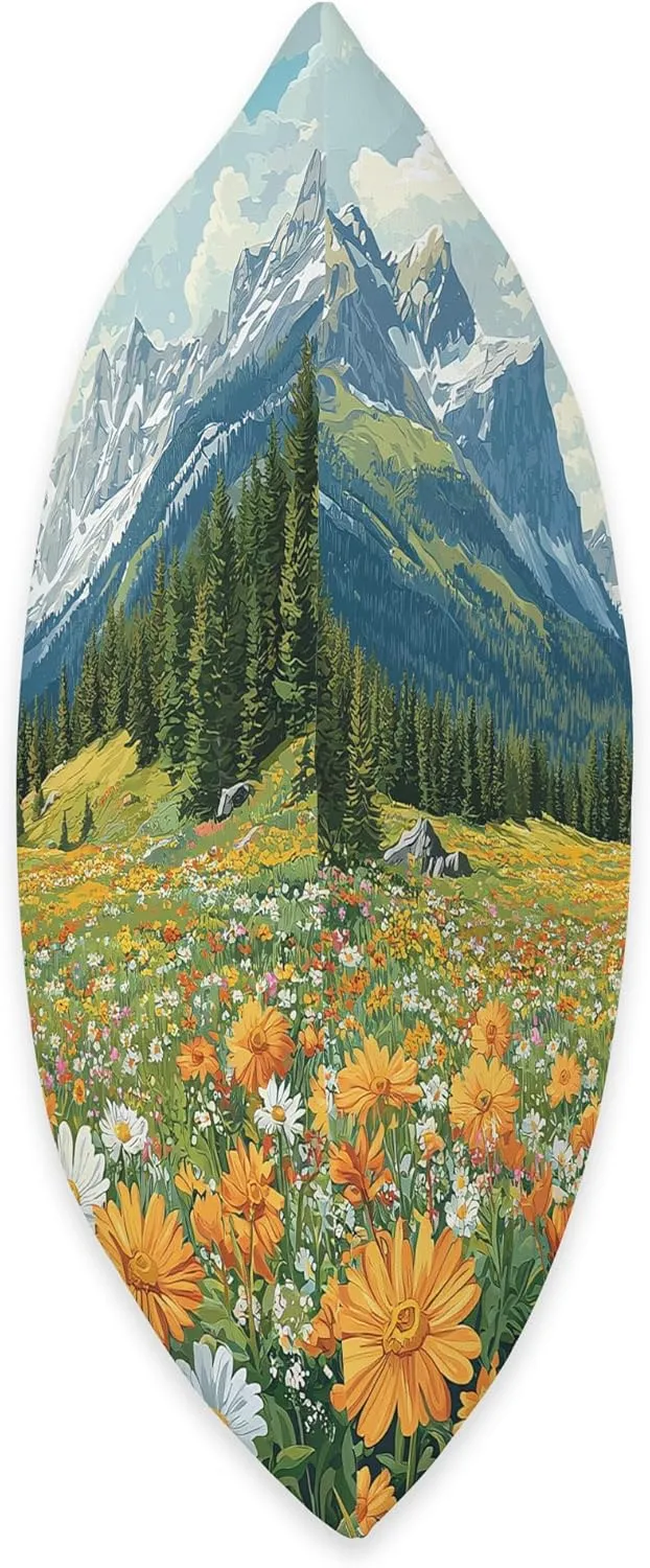 Alpine Meadow In Spring Vintage Landscape Graphic Throw Pillow