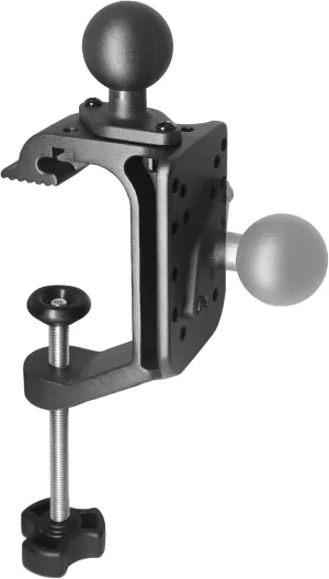 Aluminum Heavy Duty Large C-Clamp Opening Mount Base with 1.5'' Ball, Desk/Side Deck Grip, Quick Release, Compatible with RAM Mounts C Size 1.5 Inch Ball Double Socket Arm