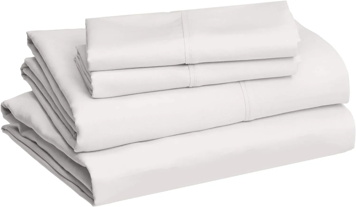 Amazon Basics Lightweight Super Soft, Wrinkle-Free, Breathable Microfiber 4 Piece Bed Sheet Set with 14-Inch Deep Pockets, Queen, Cream, Solid