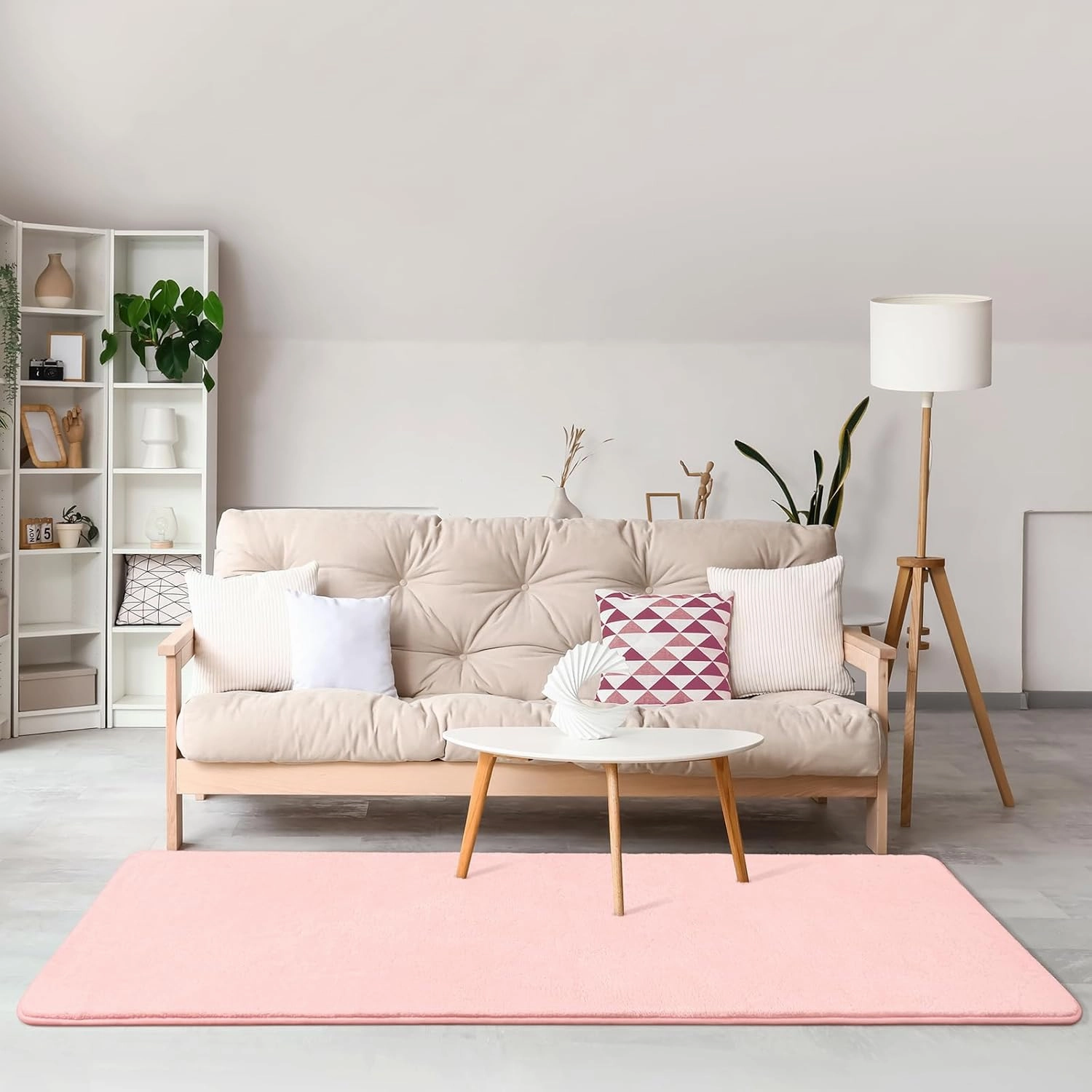 Amearea Modern Soft Hallway Runner Rug, 2x6 Feet Washable Runner Rugs for Hallway, Pink Fluffy Rug Bedroom Bedside Rugs, Non Slip Memory Foam Rug Carpet for Entrance Kitchen Living Room Decor