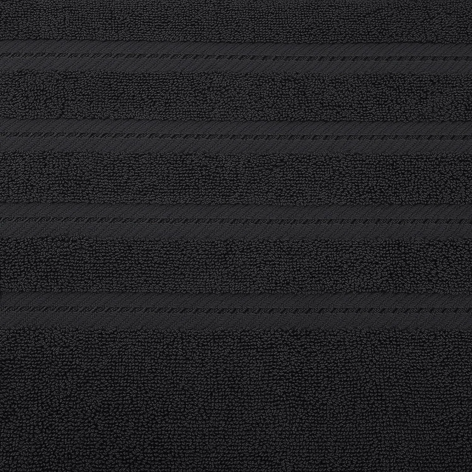 American Soft Linen 100% Carde Cotton 6 Piece Towel Set, 590 GSM Heavy Weight Soft Absorbent Turkish Towels for Bathroom, Coal Black