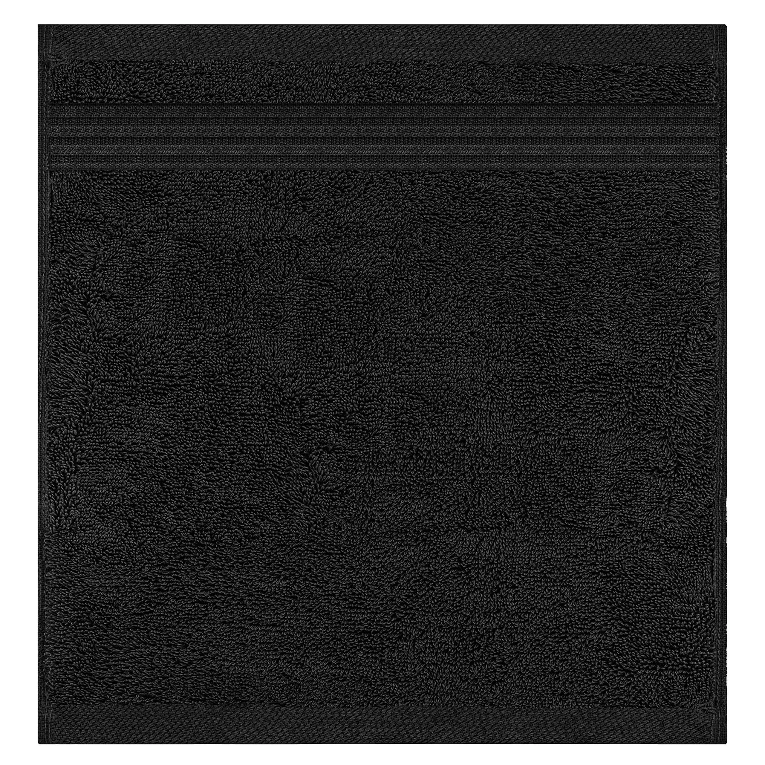 American Veteran Towel, 100% Cotton Turkish Washcloths for Bathroom Essentials 4 Pack, Soft Absorbent Wash Cloths Quick Drying Small Towels Washrags, Black