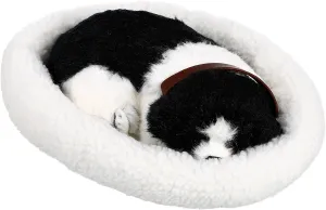Amosfun Sleeping Dog Plush Toy Battery Operated Stuffed Puppy Breathing Dog with Sound for Kids Birthday Home Decoration 10" x 11"| Battery Not Included