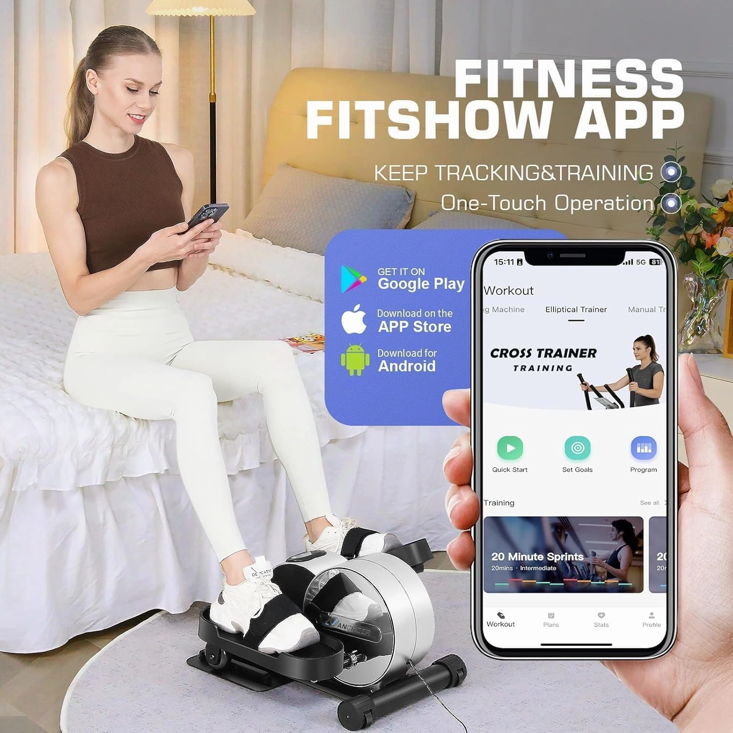 ANCHEER Under Desk Elliptical Machine Transform Your Life - High-End, Portable, Mini Leg Exerciser While Sitting. Perfect for Seniors, No Noise. Ideal Gift for Family As Seen on TV