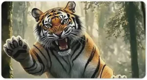 Animal Tiger Jungle Running Cool Large Mouse Pad Gaming Mousepad Desk Pad for Keyboard and Mouse Mat Non-Slip Base 40X75cm