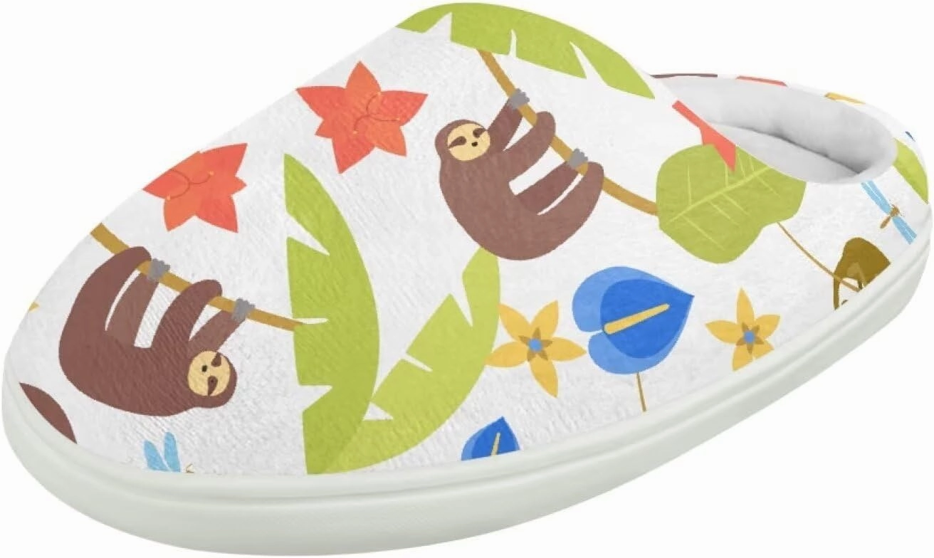 Animal Plush Slippers for Kids Winter Warm Cozy Furry Home Slippers Flannel Cotton Breathable Anti-Slip Outdoor Slippers for Child US 9-15