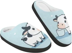 Animals Plush Slippers for Kids Fluffy Cozy Cotton Slippers Warm Non-Slip Home Outdoor Slippers for Child US 9-15