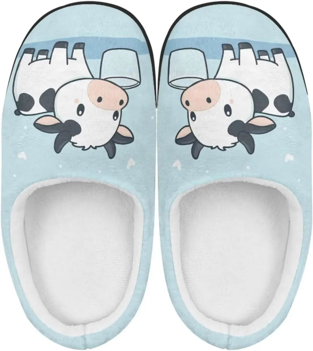 Animals Plush Slippers for Kids Fluffy Cozy Cotton Slippers Warm Non-Slip Home Outdoor Slippers for Child US 9-15