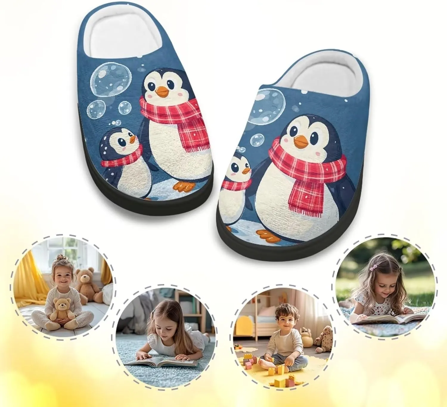 Animals Plush Slippers for Kids Soft Fluffy Flannel Cotton Slippers Warm Home Outdoor Slippers for Child US 9-15