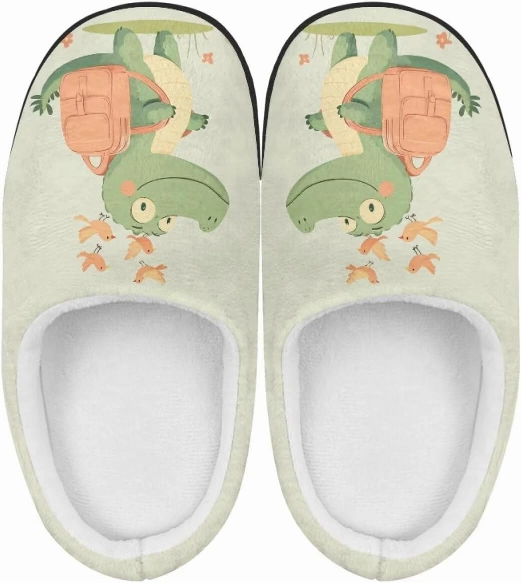 Animals Plush Slippers for Kids Fluffy Cozy Cotton Slippers Warm Non-Slip Home Outdoor Slippers for Child US 9-15