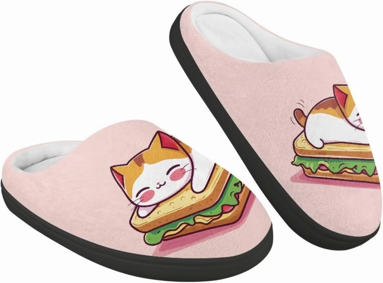 Animals Plush Slippers for Kids Fluffy Cozy Cotton Slippers Warm Non-Slip Home Outdoor Slippers for Child US 9-15