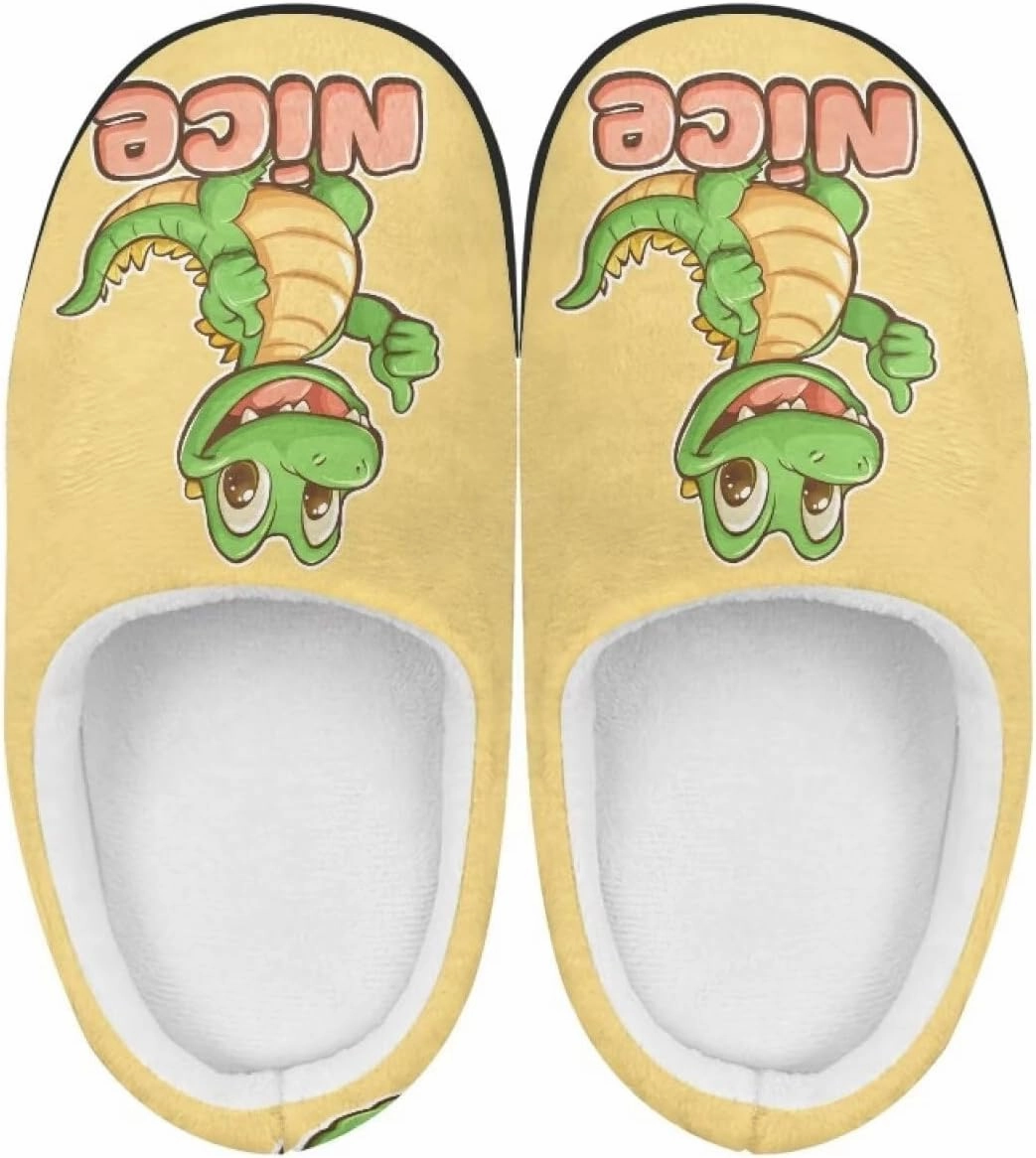 Animals Plush Slippers for Kids Fluffy Cozy Cotton Slippers Warm Non-Slip Home Outdoor Slippers for Child US 9-15