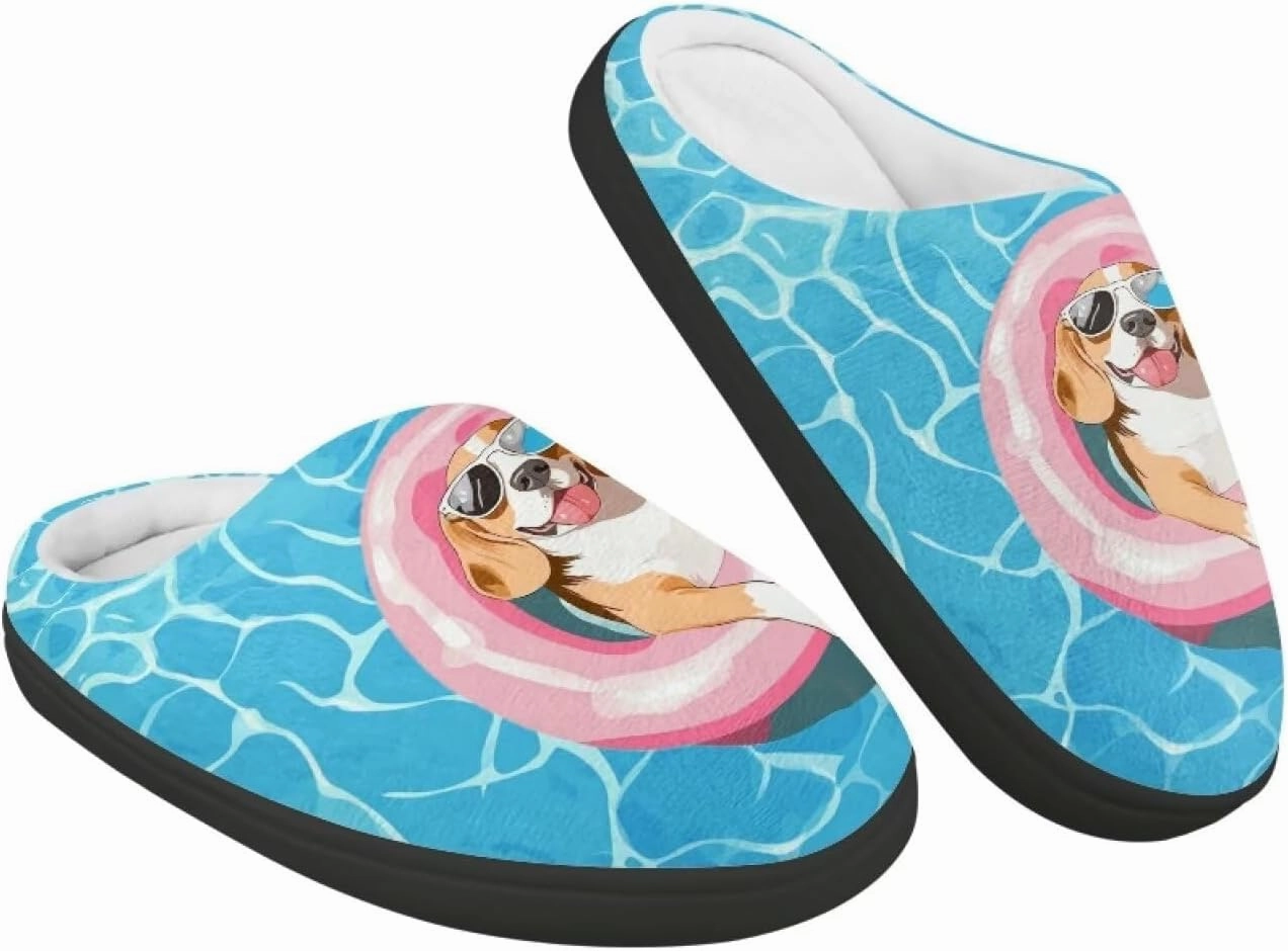 Animals Plush Slippers for Kids Fluffy Cozy Cotton Slippers Warm Non-Slip Home Outdoor Slippers for Child US 9-15