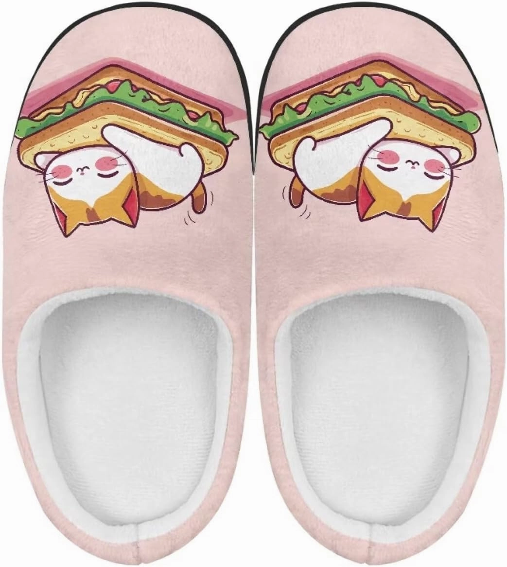 Animals Plush Slippers for Kids Fluffy Cozy Cotton Slippers Warm Non-Slip Home Outdoor Slippers for Child US 9-15