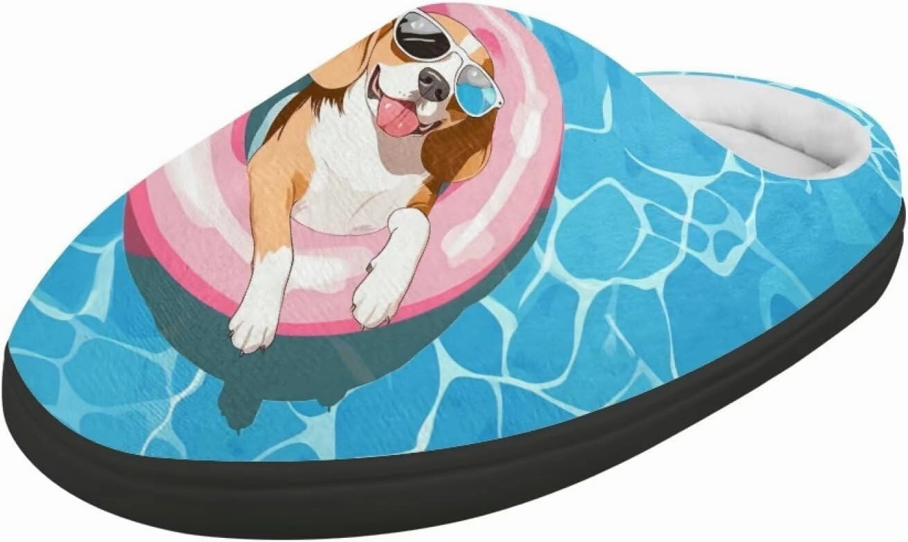 Animals Plush Slippers for Kids Fluffy Cozy Cotton Slippers Warm Non-Slip Home Outdoor Slippers for Child US 9-15