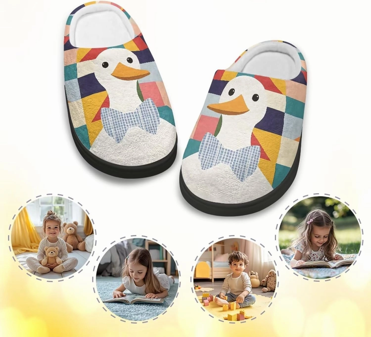 Animals Plush Slippers for Kids Soft Fluffy Flannel Cotton Slippers Warm Home Outdoor Slippers for Child US 9-15