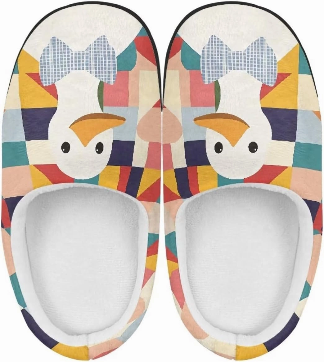 Animals Plush Slippers for Kids Soft Fluffy Flannel Cotton Slippers Warm Home Outdoor Slippers for Child US 9-15