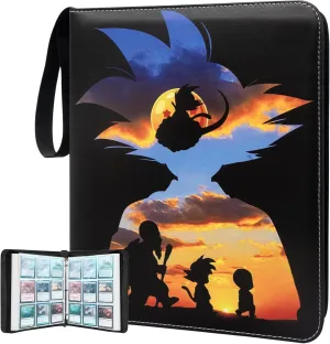 Anime Trading Card Binder for Dragon Ball Cards,9 Pocket with 60 Sleeves up to 1080 Cards One Piece TCG Card Binder,Waterproof Card Storage Book,Son Goku Cards Z Display Case