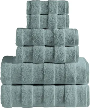 Apogee Collection 6 PK Towels Set (Mineral Blue)