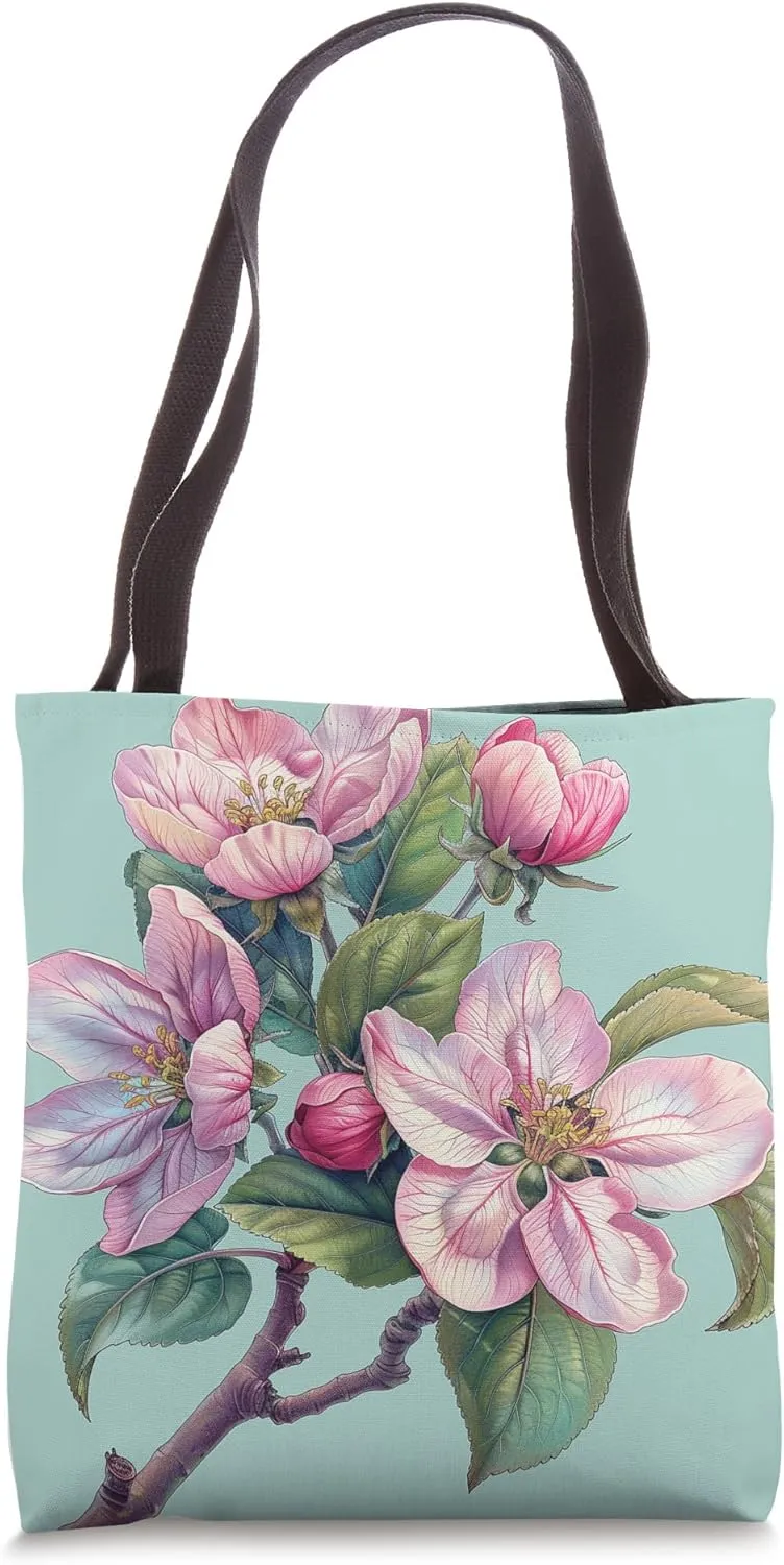 Apple Blossom Bouquet Floral Pastel Colors Graphic Tote Bag