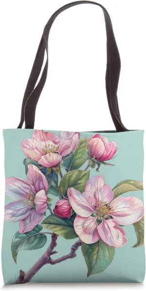 Apple Blossom Bouquet Floral Pastel Colors Graphic Tote Bag