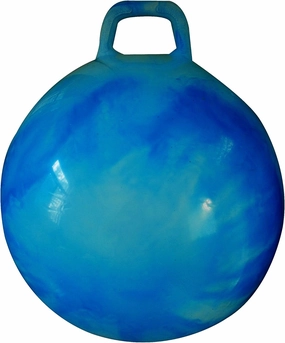 AppleRound Space Hopper Ball with Air Pump: 22in/55cm Diameter for Age 10-13, Kangaroo Bouncer, Hippity Hoppity Hopball for Taller Children, Sit-on Bouncy Ball with Handle, Cloud Colors (Blue)
