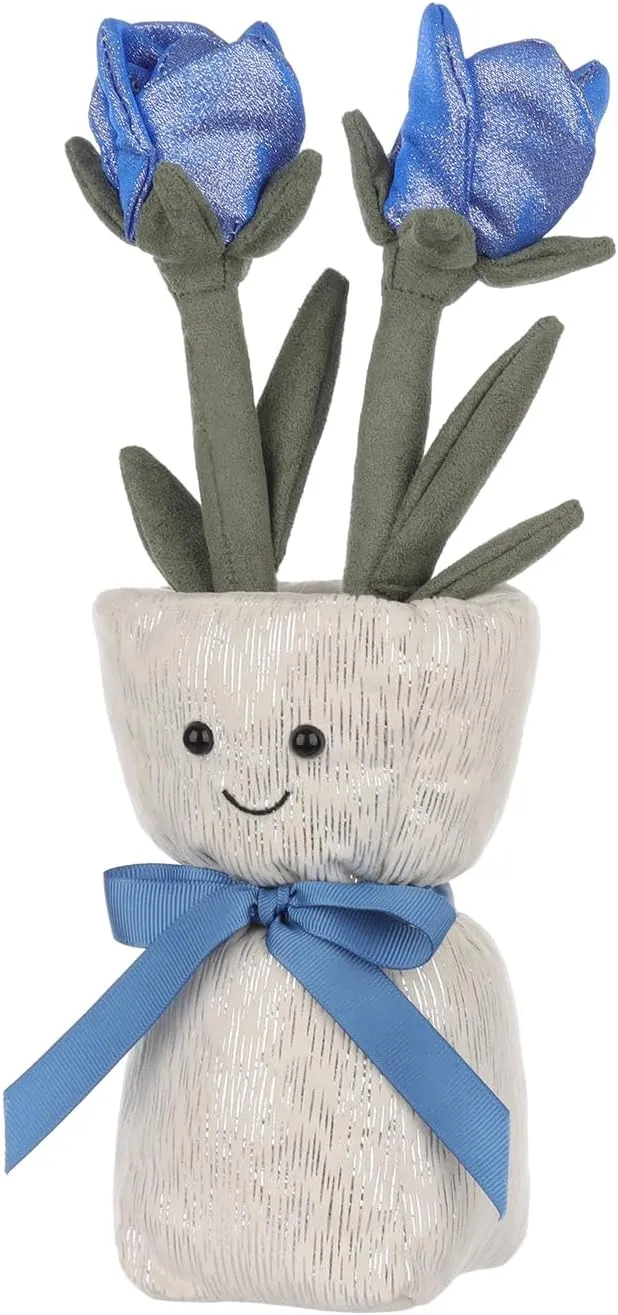 Apricot Lamb Blue Enchantress Vase Plush Stuffed Animals for Kids, Soft Cute Plush Toys for Baby Girl and Boy, Fluffy Blue Enchantress Vase Blue