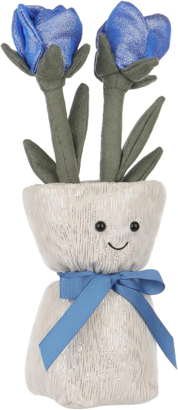 Apricot Lamb Blue Enchantress Vase Plush Stuffed Animals for Kids, Soft Cute Plush Toys for Baby Girl and Boy, Fluffy Blue Enchantress Vase Blue