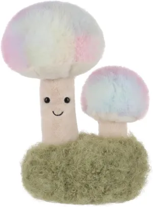 Apricot Lamb Colorful Mushroom Plant Plush Stuffed Animals for Kids, Soft Cute Plush Toys for Baby Girl and Boy, Fluffy Colorful Mushroom Plant Multicolor 7.9 Inches