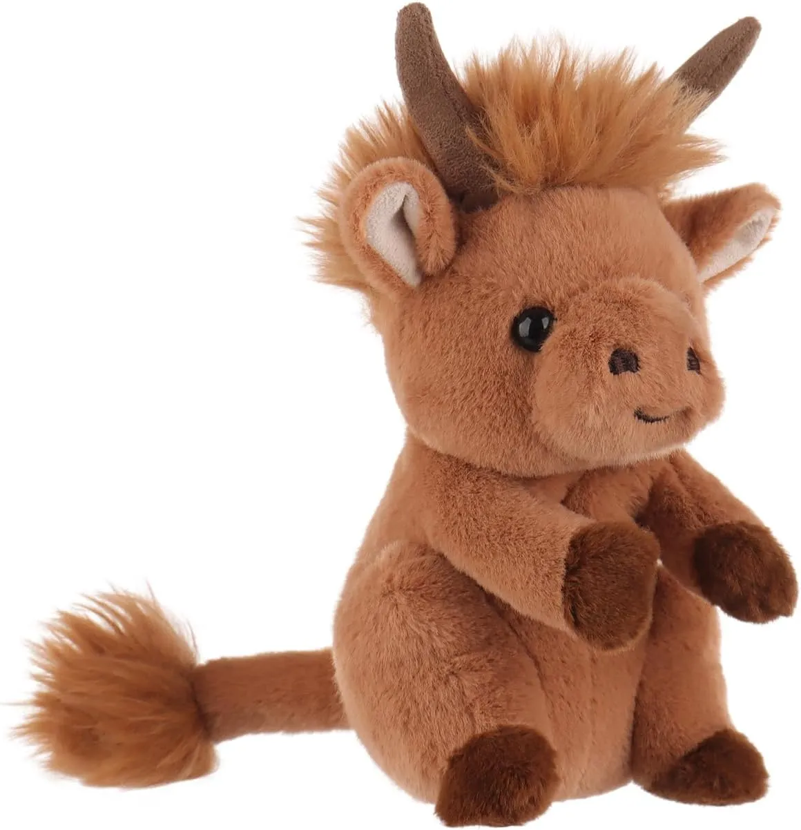 Apricot Lamb Diligent Cattle Plush Stuffed Animals for Kids, Soft Cute Plush Toys for Baby Girl and Boy, Fluffy Diligent Cattle Brown 6.3 Inches