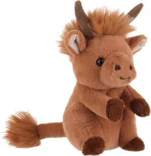 Apricot Lamb Diligent Cattle Plush Stuffed Animals for Kids, Soft Cute Plush Toys for Baby Girl and Boy, Fluffy Diligent Cattle Brown 6.3 Inches