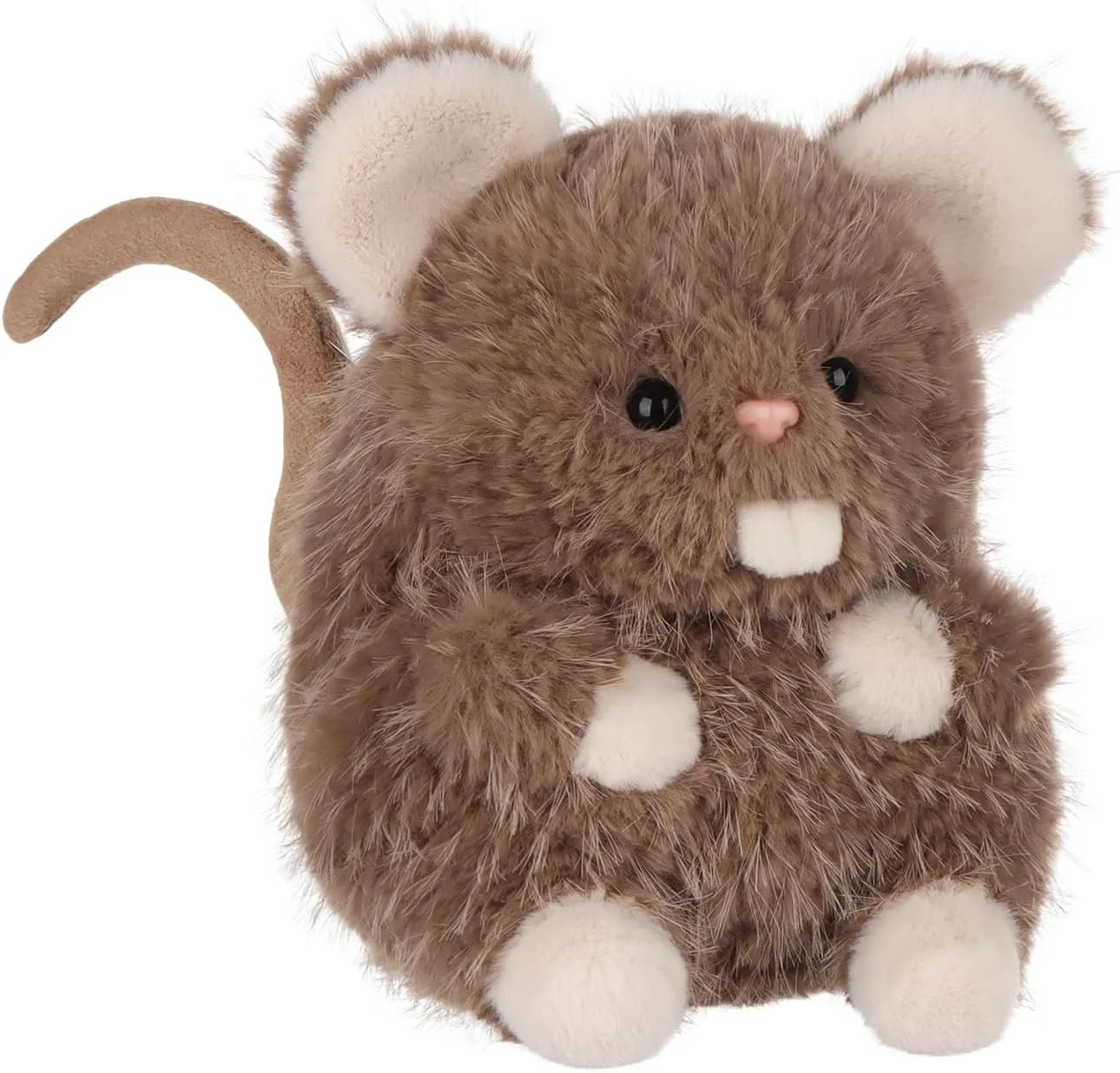 Apricot Lamb Fat Rat Plush Mouse Stuffed Animals for Kids, Soft Cute Plush Toys for Baby Girl and Boy, Fluffy Fat Rat Brown 6 Inches