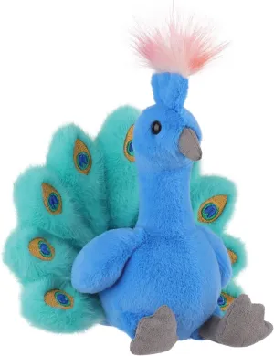 Apricot Lamb Gorgeous Peacock Plush Stuffed Animals for Kids, Soft Cute Plush Toys for Baby Girl and Boy, Fluffy Gorgeous Peacock Blue 7.9 Inches