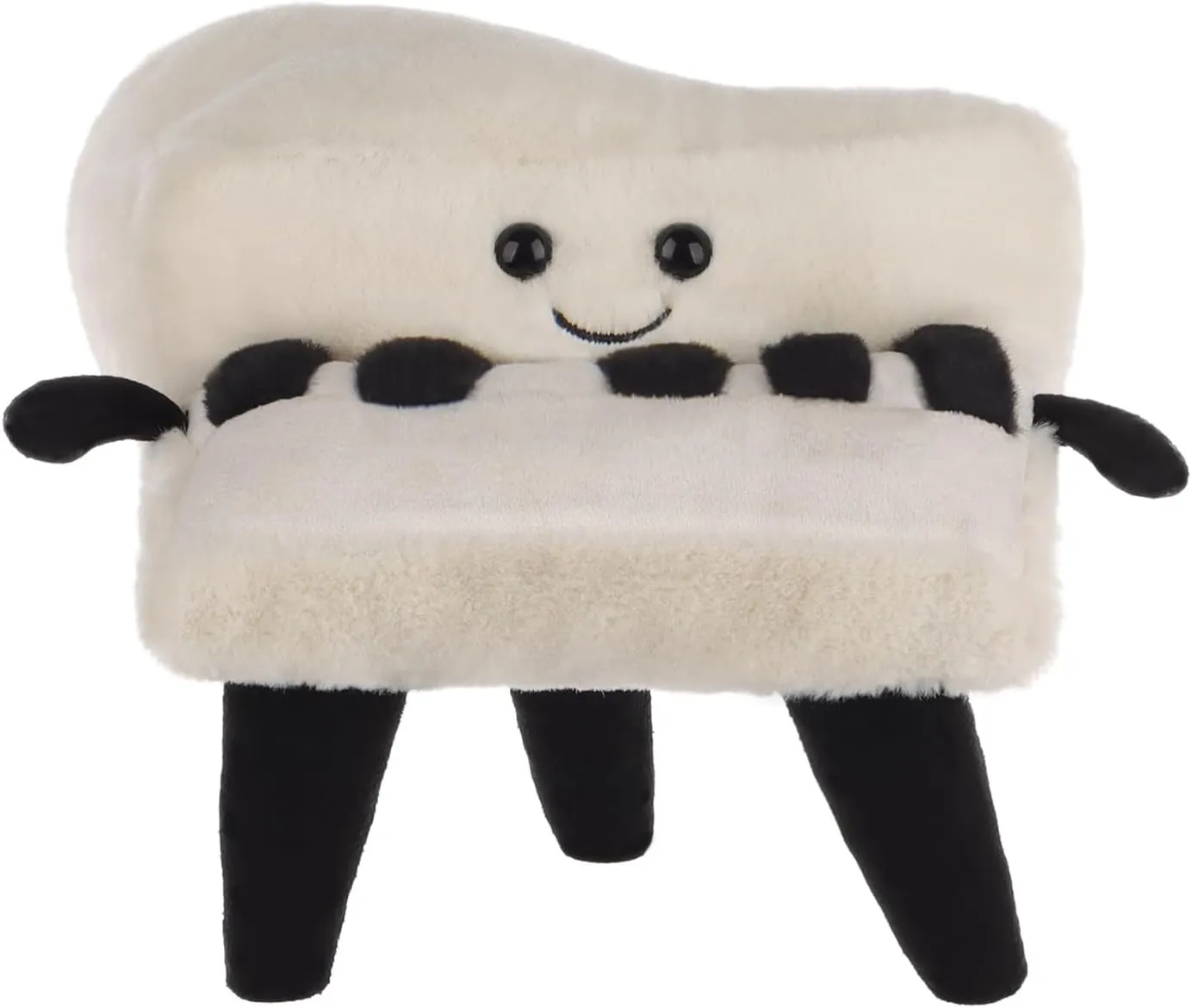 Apricot Lamb Happy Piano Plush Stuffed Animals for Kids, Soft Cute Plush Toys for Baby Girl and Boy, Fluffy Happy Piano White 6.3 Inches