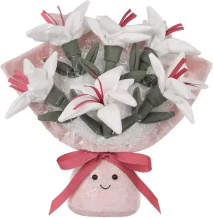 Apricot Lamb Lily Bouquet Stuffed Animals for Kids, Soft Cute Plush Toys for Baby Girl and Boy, Fluffy Lily Bouquet