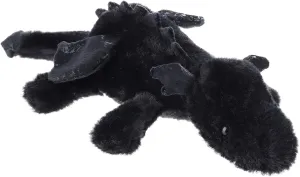 Apricot Lamb Lying Dragon Plush Stuffed Animals for Kids, Soft Cute Dinosaur Plushies Toys for Baby Girl and Boy, Fluffy Lying Dragon Black