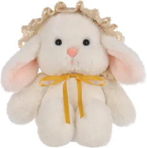 Apricot Lamb Picnic Lop-Eared Rabbit Plush Stuffed Animals for Kids, Soft Cute Rabbit Plush Toys for Baby Girl and Boy, Fluffy Picnic Lop-Eared Rabbit White 8.3 Inches