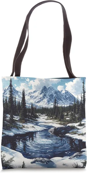 Arctic Tundra Vintage Landscape Graphic Tote Bag