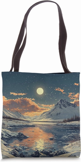 Arctic Tundra Vintage Landscape Graphic Tote Bag