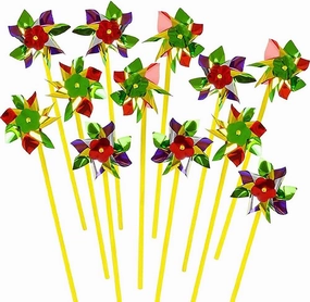 ArtCreativity Pinwheels for Kids - Pack of 24 - Reflective Pinwheel for Yard and Garden Wind Spinners, Lawn Windmill Toy, Fun Carnival Toy and Party Favor - Party Lawn Decor