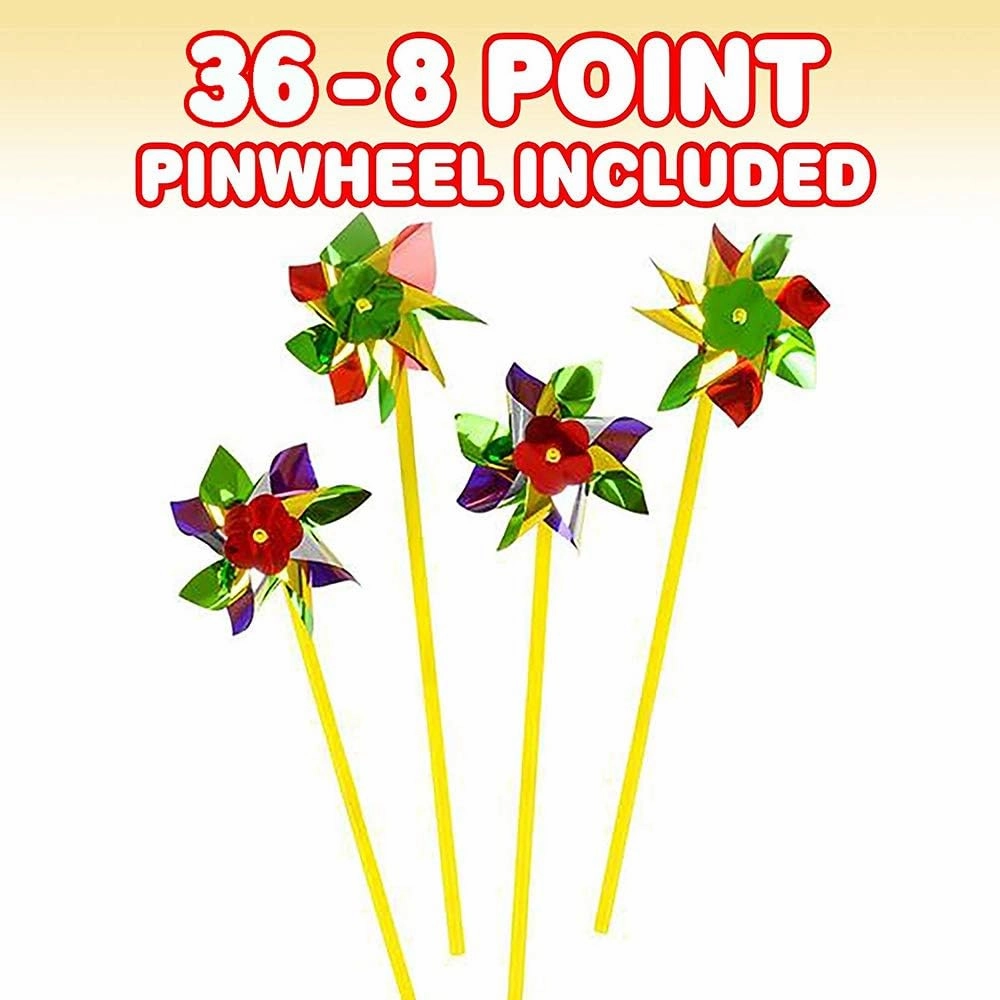 ArtCreativity Pinwheels for Kids - Pack of 24 - Reflective Pinwheel for Yard and Garden Wind Spinners, Lawn Windmill Toy, Fun Carnival Toy and Party Favor - Party Lawn Decor