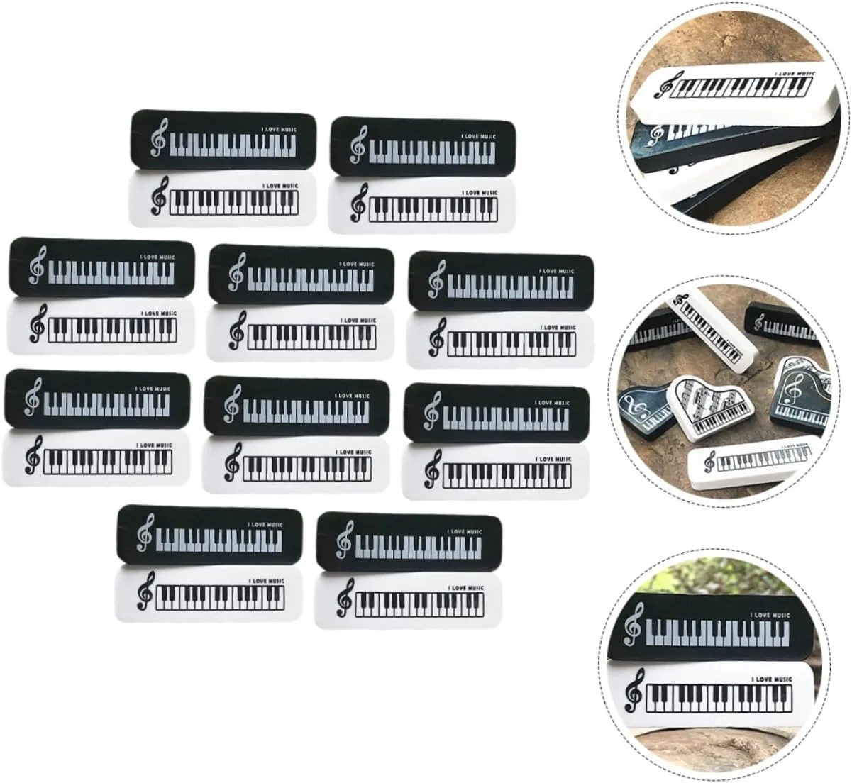 Artibetter 20 pcs Cute Small Piano Shaped Erasers Decorative Reward Erasers for Home School Classroom for Back to School Party Favors and Student Rewards