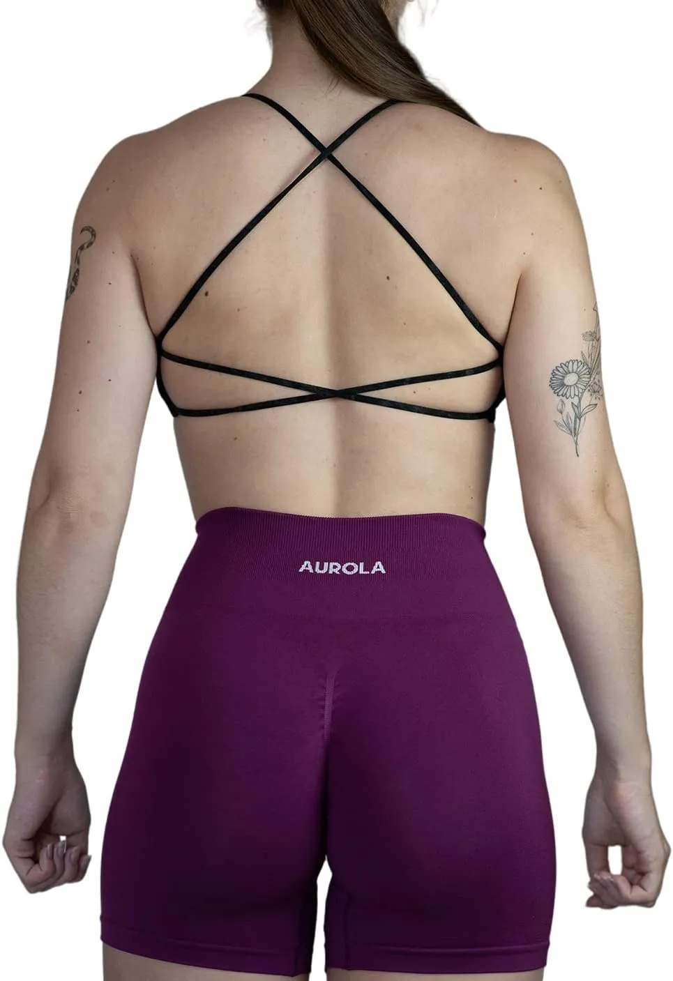 AUROLA Workout Sports Bras Women Athletic Removable Backless Strappy Criss Cross Light Support Gym Fitness Yoga Crop Bra